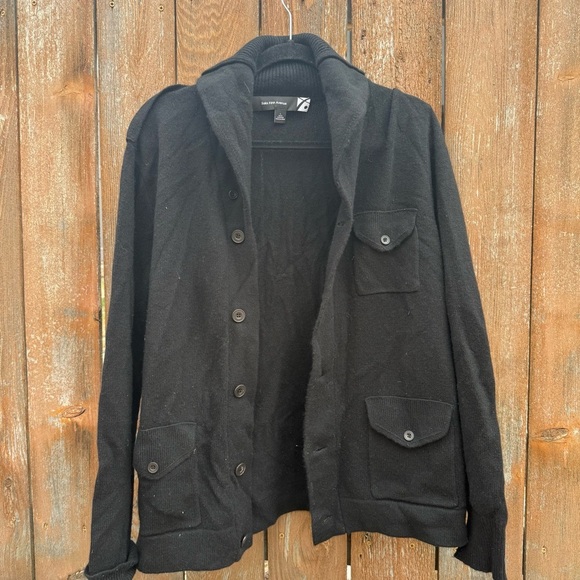 Saks Fifth Avenue Sweaters - Saks Fifth Ave Women’s Black Cashmere Button Up Sweater Cardigan Jacket Large